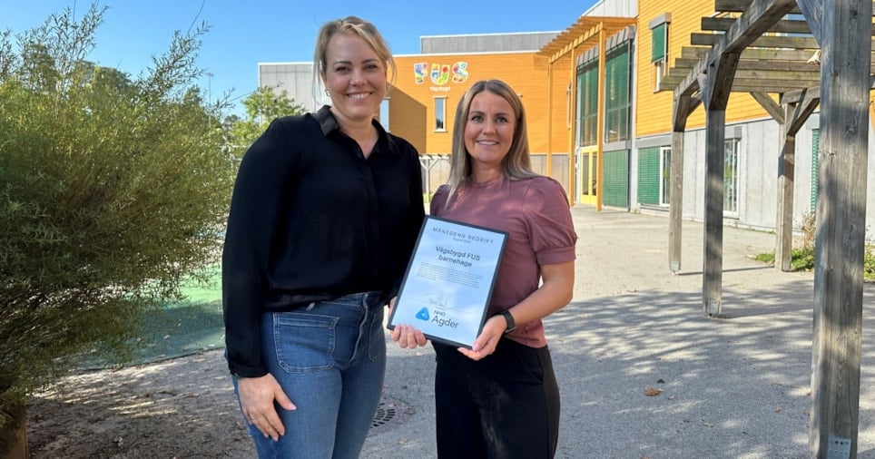 Nestleder Henriette Steensohn Kjellevand og daglig leder Linn Høyland Larsen i Vågsbygd FUS Barnehage er først og fremst opptatt av kvalitet, læring og omsorg i den daglige driften. De mener det er en fordel for dem å være en del av en privat barnehagekjede.