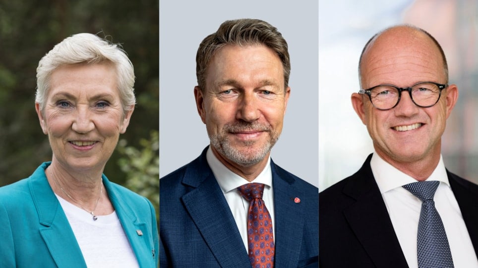 Bilde av LO-leder, energiministeren og NHO-leder